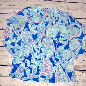 NWOT Lilly Pulitzer Printed Long Sleeve Top Size XXS